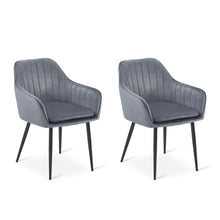 Load image into Gallery viewer, Adelaide Velvet Dining Chairs - Set of 2 - Dark Grey
