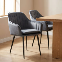 Load image into Gallery viewer, Adelaide Velvet Dining Chairs - Set of 2 - Dark Grey
