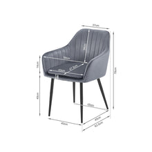 Load image into Gallery viewer, Adelaide Velvet Dining Chairs - Set of 2 - Dark Grey