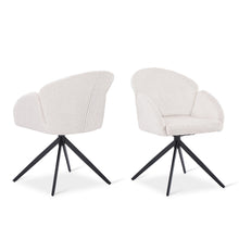 Load image into Gallery viewer, Carmen Boucle Swivel Dining ArmChairs - Set of 2 - Milky White
