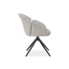 Load image into Gallery viewer, Carmen Boucle Swivel Dining ArmChairs - Set of 2 - Silver Grey