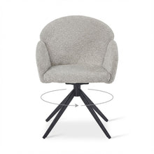 Load image into Gallery viewer, Carmen Boucle Swivel Dining ArmChairs - Set of 2 - Silver Grey