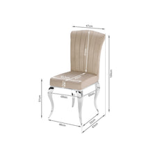 Load image into Gallery viewer, Raven Velvet Dining Chairs - Set of 4 - Light Brown