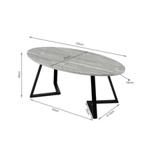Load image into Gallery viewer, Ursula Oval Coffee Table 120 x 60cm - Grey + Black