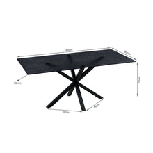 Load image into Gallery viewer, Zander Fused Glass Rectangle Dining Table 180 x 90cm - Black