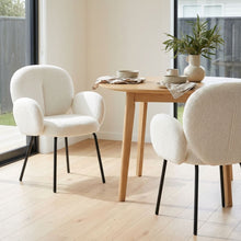 Load image into Gallery viewer, Lennon Boucle Dining Chair - Set of 2 - White