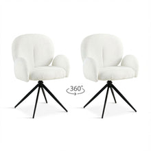Load image into Gallery viewer, Marlowe Swivel Boucle Dining Chair - Set of 2 - White
