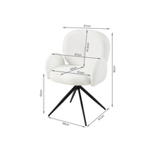 Load image into Gallery viewer, Marlowe Swivel Boucle Dining Chair - Set of 2 - White