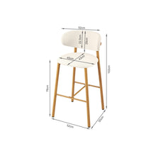 Load image into Gallery viewer, Indigo Fabric Bar Stool - Set of 2 - Beige