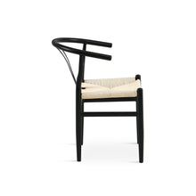 Load image into Gallery viewer, Winter Rope Seat Dining Chair Wishbone Chair Replica - Set of 2 - Black