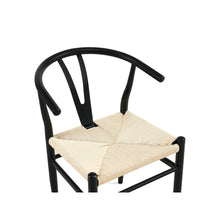 Load image into Gallery viewer, Winter Rope Seat Dining Chair Wishbone Chair Replica - Set of 2 - Black