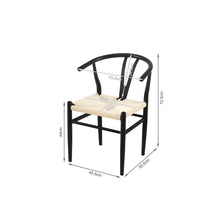 Load image into Gallery viewer, Winter Rope Seat Dining Chair Wishbone Chair Replica - Set of 2 - Black