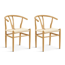 Load image into Gallery viewer, Winter Rope Seat Dining Chair Wishbone Chair Replica - Set of 2 - Natural