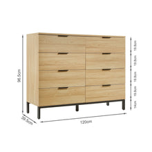Load image into Gallery viewer, Ocala Low Boy 8 Drawer Chest Dresser - Oak