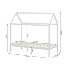 Load image into Gallery viewer, Mayon Single Wooden House Bed Frame - White