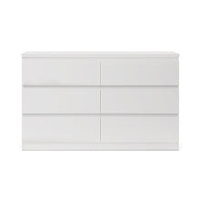 Load image into Gallery viewer, Tongass Wooden Low Boy 6 Drawers - White