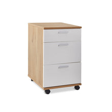 Load image into Gallery viewer, Nakia 3 Drawer Filing Cabinet - Oak+White