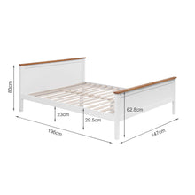 Load image into Gallery viewer, Kamet Double Wooden Bed Frame - White