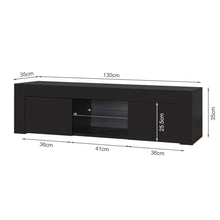 Load image into Gallery viewer, Maize 1.3m LED Entertainment Unit - Black