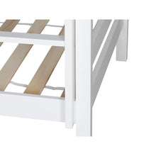 Load image into Gallery viewer, Maroon Single Wooden Bunk Bed Frame - White