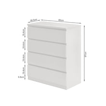 Load image into Gallery viewer, Tongass Wooden Tallboy 4 Drawers - White
