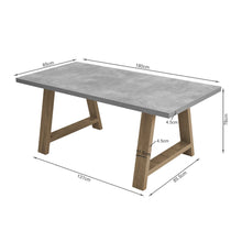 Load image into Gallery viewer, Tommie 1.8M Rectangular Dining Table - Cement + Oak