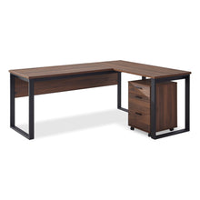 Load image into Gallery viewer, Nakia Corner Desk With Filing Cabinet Set - Walnut