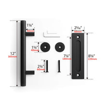 Load image into Gallery viewer, Barn Door Handle 12 Inch - Black (0.001m3 - 1.1kg)