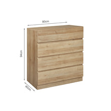 Load image into Gallery viewer, Harris 4 Drawers Tallboy - Oak