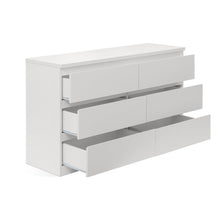 Load image into Gallery viewer, Tongass Wooden Low Boy 6 Drawers - White