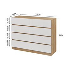 Load image into Gallery viewer, Harris 8 Drawers Low Boy - Oak + White