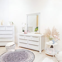 Load image into Gallery viewer, LINCOLN Soild Wood 7 Drawer Dresser with Mirror - WHITE