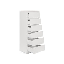 Load image into Gallery viewer, Tongass Wooden Slim Tallboy 6 Drawers - White