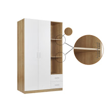 Load image into Gallery viewer, Harris 3 Door Wardrobe with Drawers - Oak + White