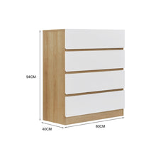 Load image into Gallery viewer, Harris 4 Drawers Tallboy - Oak + White