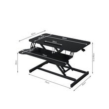 Load image into Gallery viewer, Sit-Stand Desk Converter with Keyboard Tray - Black