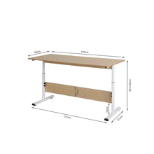 Load image into Gallery viewer, Hector 140cm Height-Adjustable Computer Desk - Maple + White