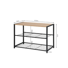 Load image into Gallery viewer, Milton 3 Tier Storage Shelf - Maple + Black