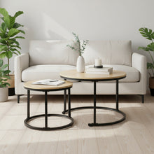 Load image into Gallery viewer, Nasser Nesting Coffee Table - Set of 2 - Natural + Black