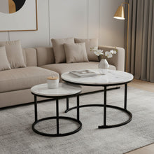 Load image into Gallery viewer, Mainit Nesting Coffee Table - Set of 2 - White + Black