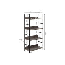 Load image into Gallery viewer, Towai 4 Tier Storage Shelf - Grey Oak + Black