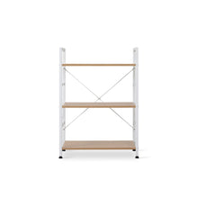 Load image into Gallery viewer, Hikuai 3 Tier Bookshelf - Natural + White