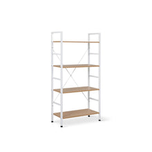 Load image into Gallery viewer, Hikuai 4 Tier Bookshelf - Natural + White