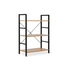 Load image into Gallery viewer, Hikuai 3 Tier Bookshelf - Natural + Black