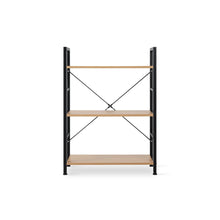 Load image into Gallery viewer, Hikuai 3 Tier Bookshelf - Natural + Black