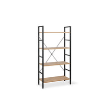 Load image into Gallery viewer, Hikuai 4 Tier Bookshelf - Natural + Black