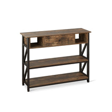 Load image into Gallery viewer, Atlas 1m Console Table with Drawer - Rustic Brown