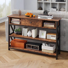 Load image into Gallery viewer, Atlas 1.2m Console Table with Drawer - Rustic Brown