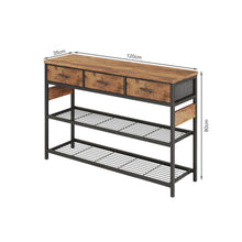 Load image into Gallery viewer, Shrike Console Table with 3 Drawers - Light Cherry
