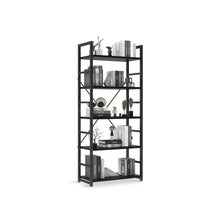 Load image into Gallery viewer, Poroti 5 Tier Bookshelf Storage Shelf - Black